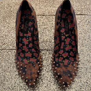 Iron Fist leopard spiked heels. Size 8 Never worn Halloween